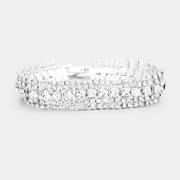 Bridal/Formal/Prom Bracelet with Clear Crystals - Picture 3 of 4